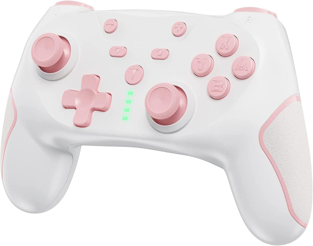 Matbip Wireless Pro Controller for Switch/Switch 2/Switch Lite/Switch OLED, wireless controller for switch with 2 back buttons, 3-level TURBO adjustable (Pink)